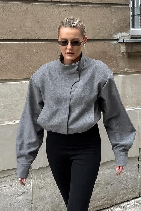 Veste épaisse en laine grise