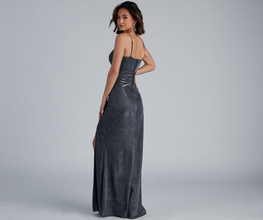 Quinn Formal High Charming Slit Glitter Dress S.o. Long Dresses