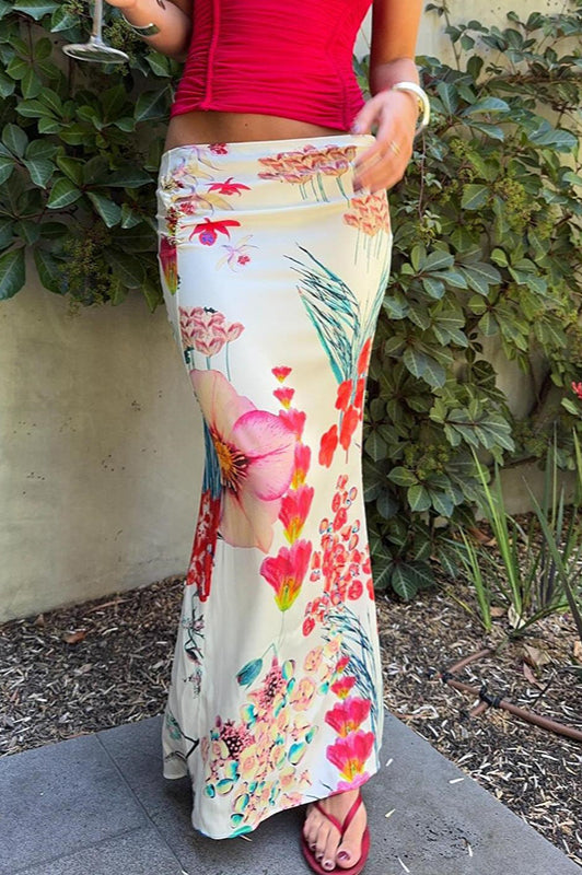 Digital Print High Waist Bodycon Skirt