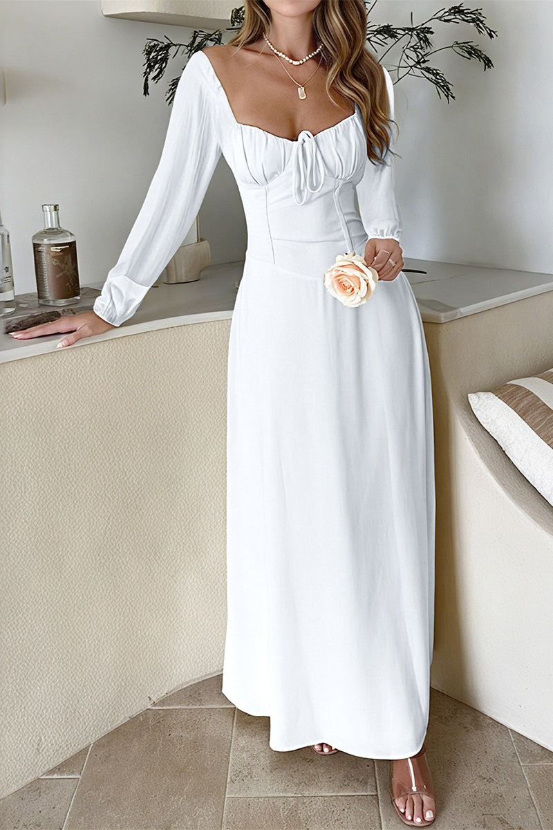 Solid Long Sleeve Party Dress – PrincessAce