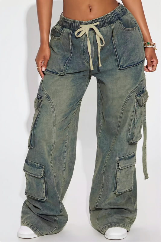 Retro Multi Pocket Cargo Jeans