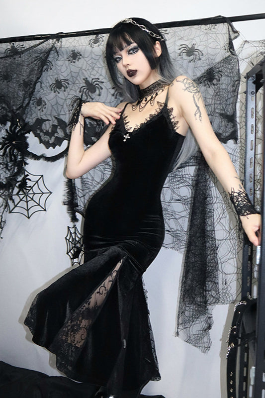 Dark Spliced Gothic Dress