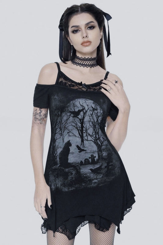 Sheer Lace Gothic Dress