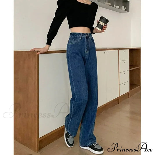 2024 Spring Autumn New Vintage Waist Pants For Women Korean Fashion Streetwear Straight Casual