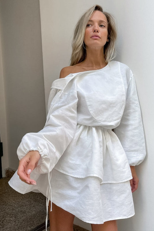 Robe bohème à double épaisseur et taille haute