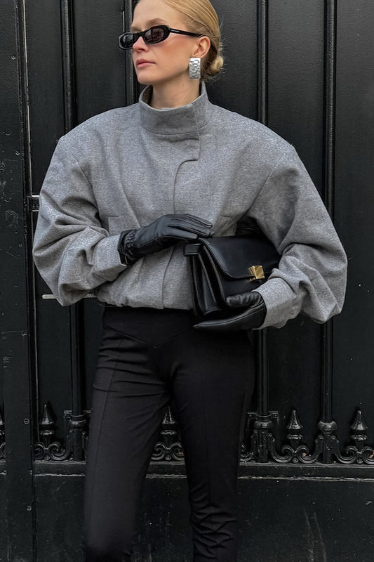 Veste épaisse en laine grise