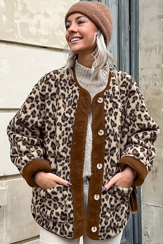 Manteau tendance en fausse peau de mouton