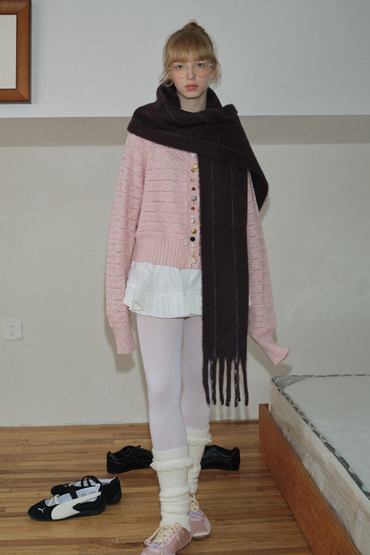 25% Wool Blend Vertical Striped Unisex Scarf