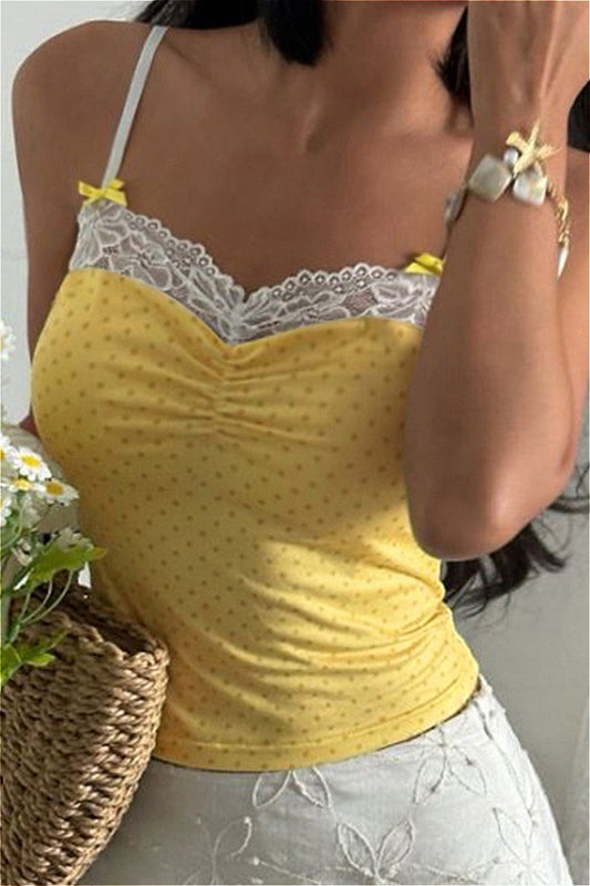 Cami-Crop-Top mit Schleifendetail und Blumenmuster