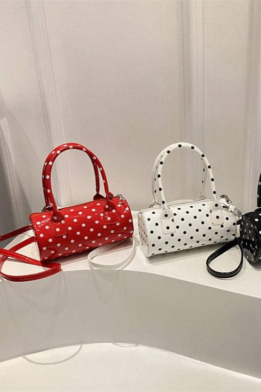 Unique Polka Dot Large Capacity Cylinder Crossbody Bag