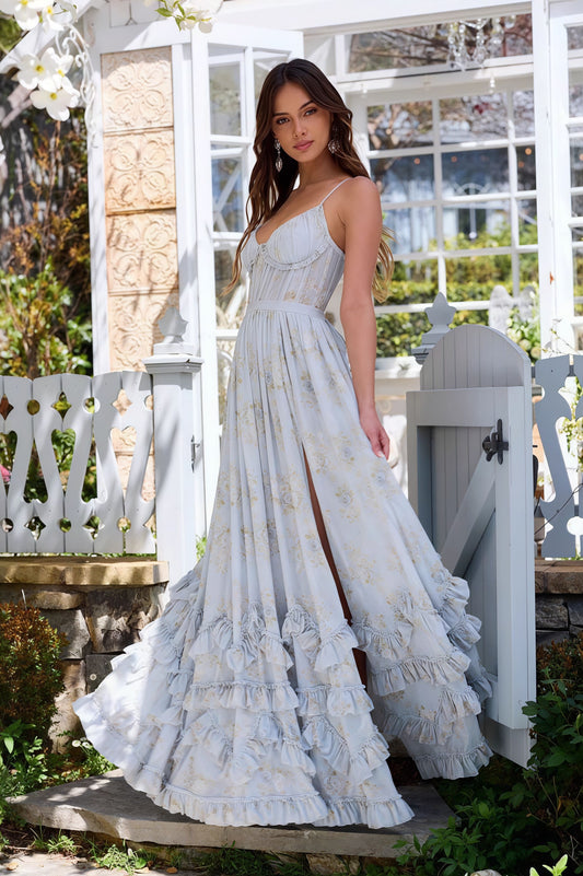 Elegant Unique Spaghetti Strap Cinched Waist Beach Maxi Vacation Dress