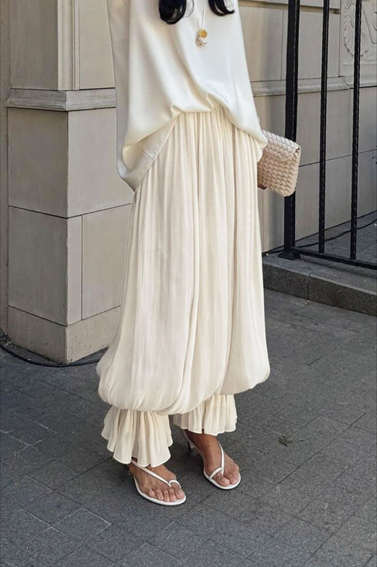 Structured Puff Ankle Chic Casual Pants