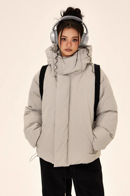 Unisex High Neck Puffer Jacket M / Grey