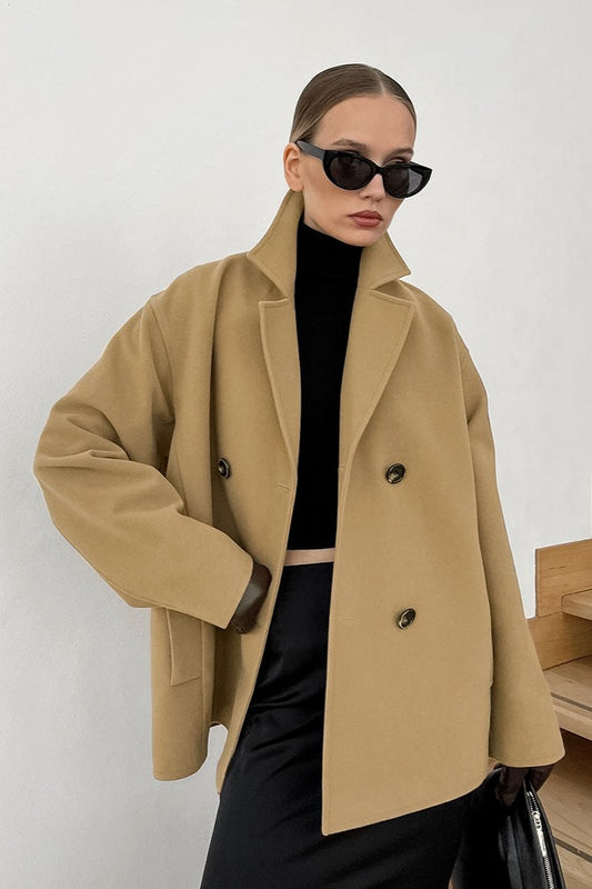 Midimantel aus Vintage-Wollmischung