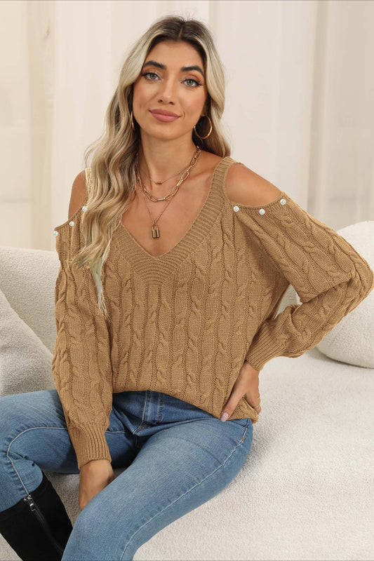 Deep V Sexy Off-Shoulder Loose Pullover Sweater