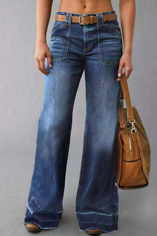 Gerade geschnittene Vintage-Jeans mit hoher Taille