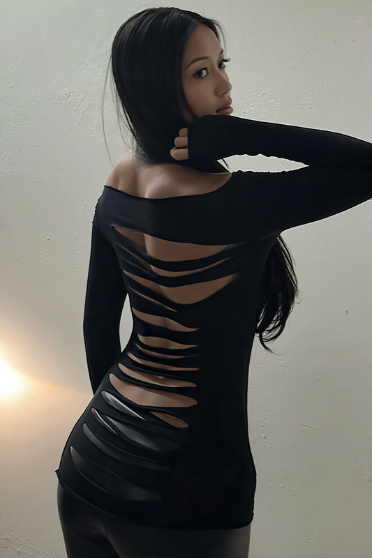 Back Cutout Off Shoulder Blouse