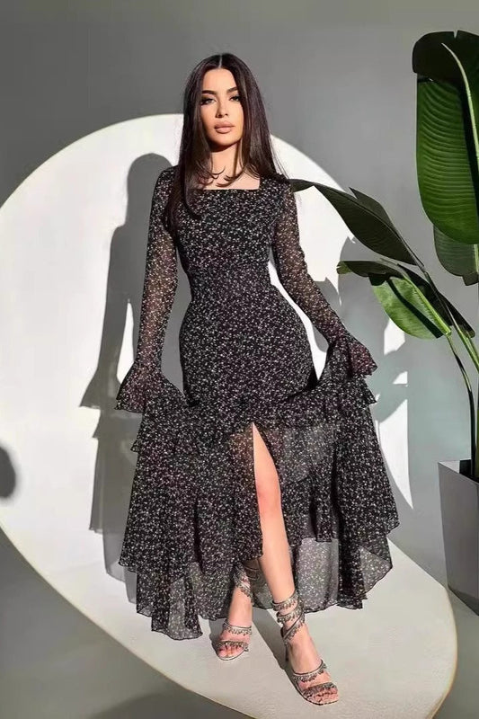 Robe longue décontractée tendance à imprimé floral