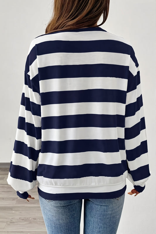 Wide Stripe Relaxed Long Sleeve Tee