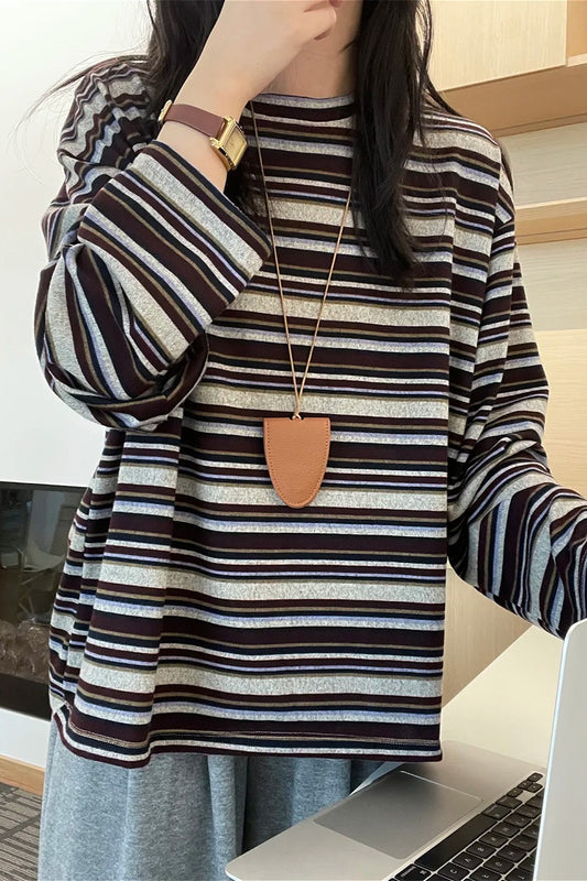 Striped Relaxed Fit Sweatshirt