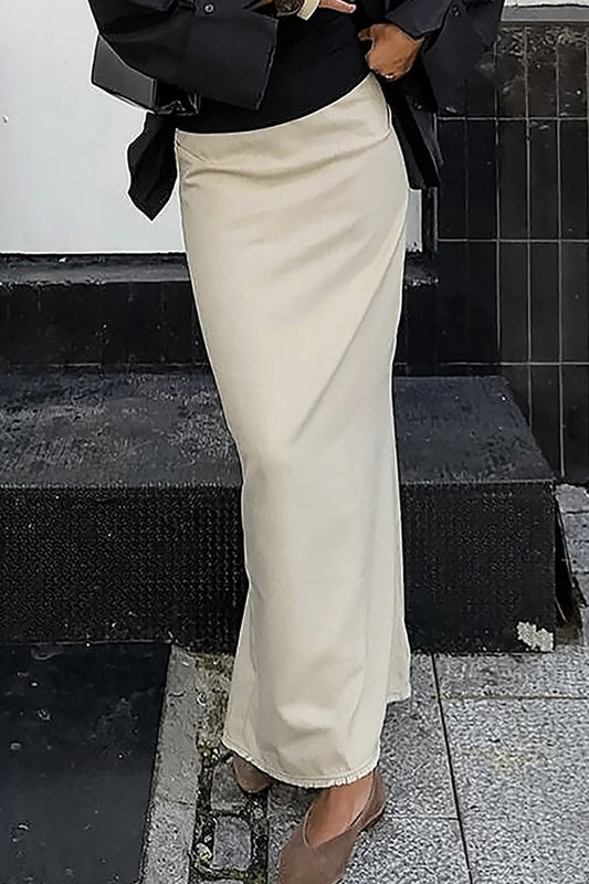 Cotton Straight Maxi Skirt