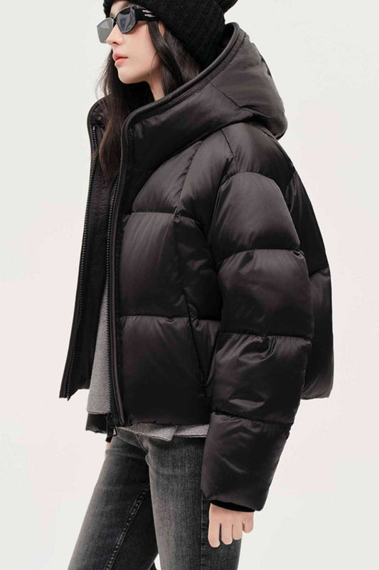 Cozy Hooded Insulated Puffer Jacket S / Black