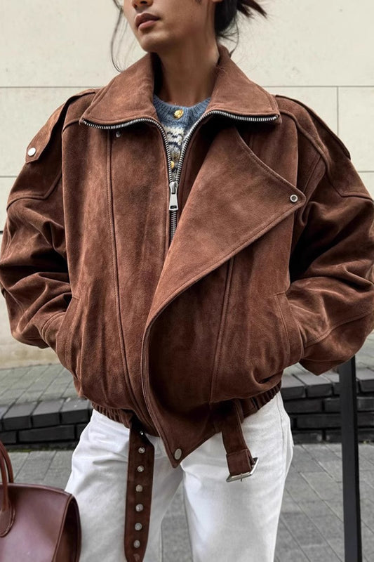 Manteau marron vintage coupe ample