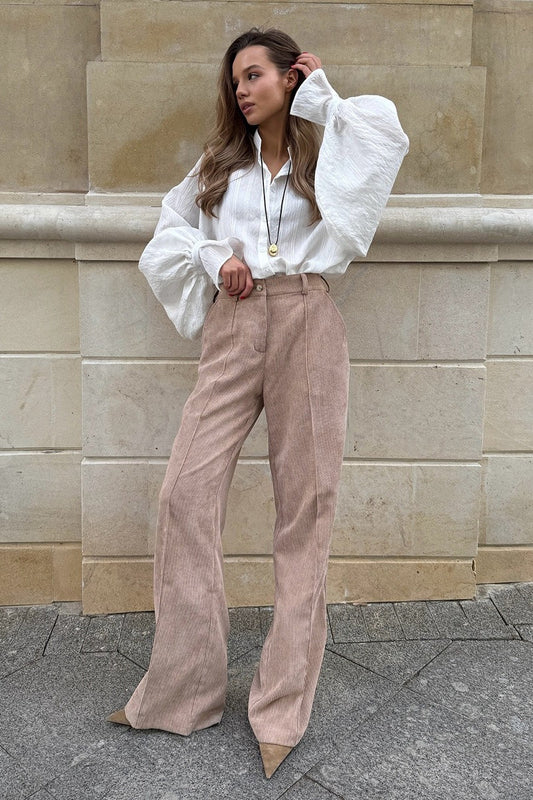 Cotton Corduroy Wide Leg Pants