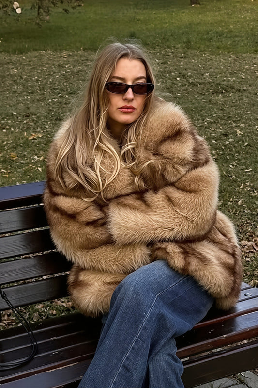 Oversized Plush Notched Lapel Coat