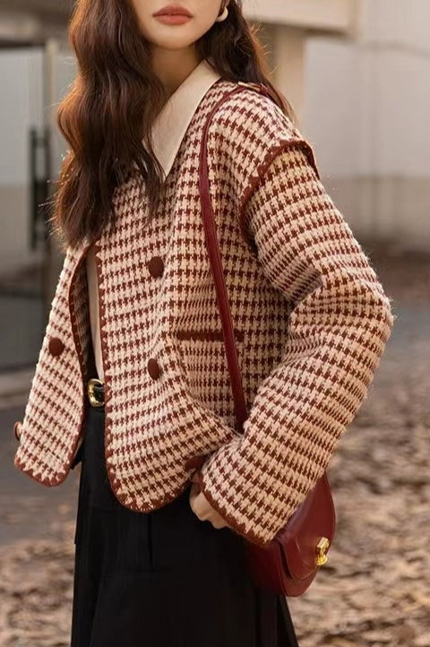 Tweed Houndstooth Short Outerwear