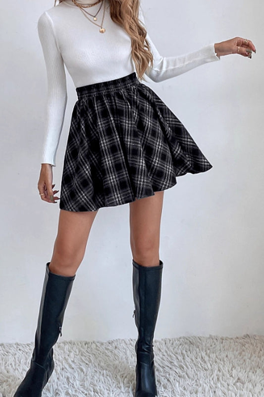 Versatile Plaid Mini Skirt