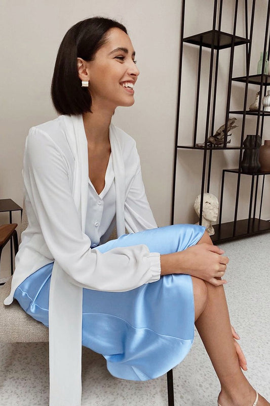 Satin Fishtail Midi Skirt