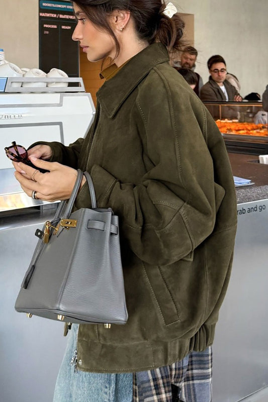 Zip Up Vintage Lapel Jacket