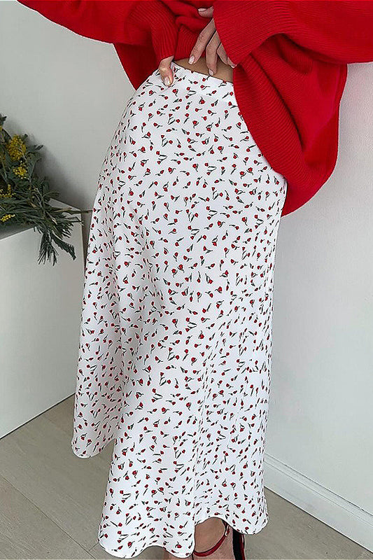 Floral Printed High Waist Fishtail Skirt