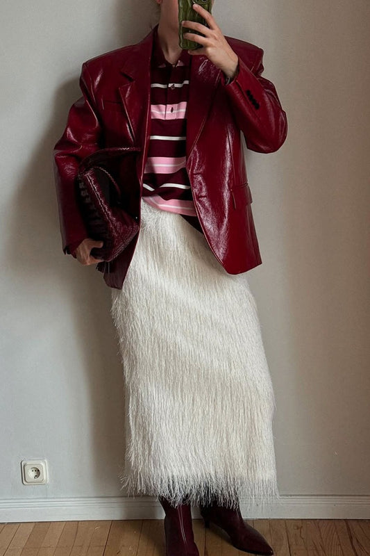 Fringe A-Line Midi Skirt