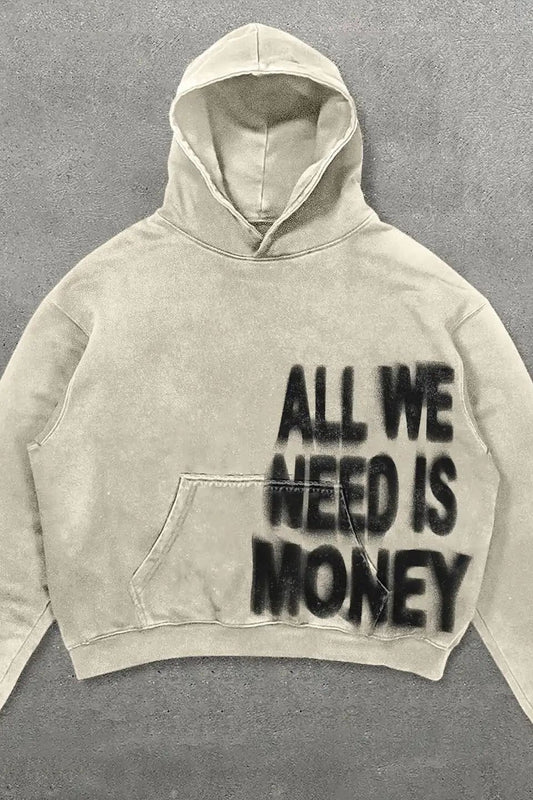Spray Text Pullover Hoodie
