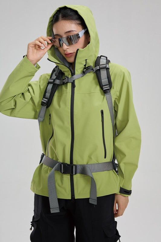 Dopamine Color Block Taped Seam Windproof Waterproof Hiking Jacket
