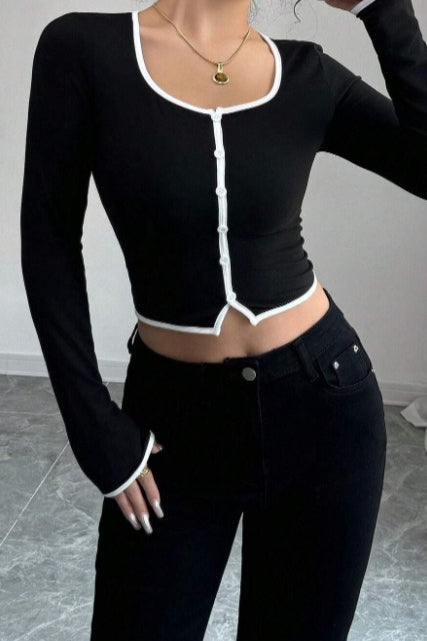 Ribbed Cropped Knit Top