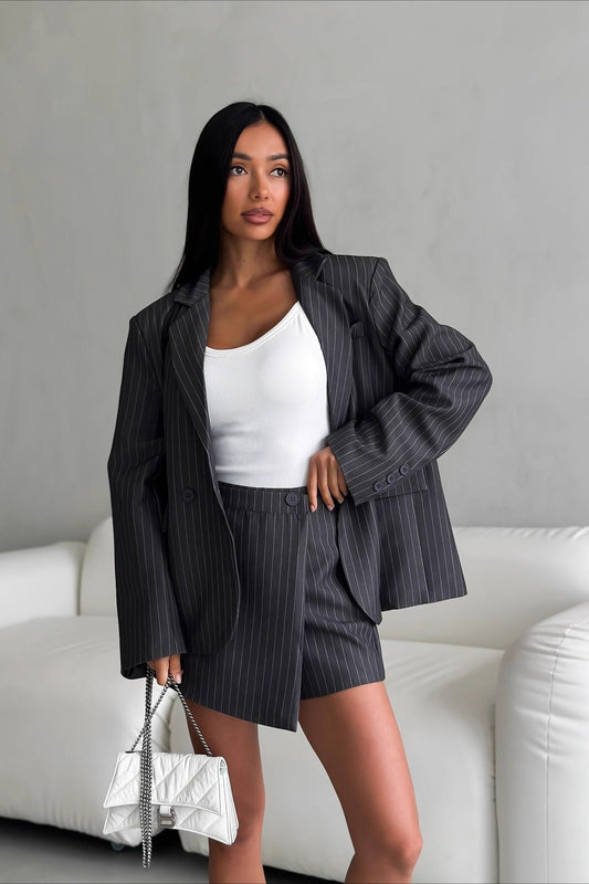 Elegantes Blazer-Zweiteiler-Shorts-Set