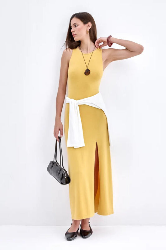 Elegant Knit Sleeveless Sweater Dress