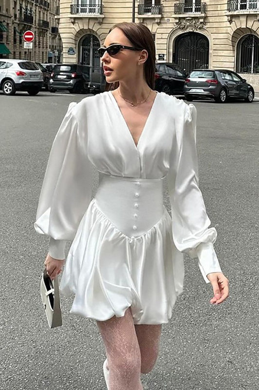 Robe bohème élégante en satin à bulles