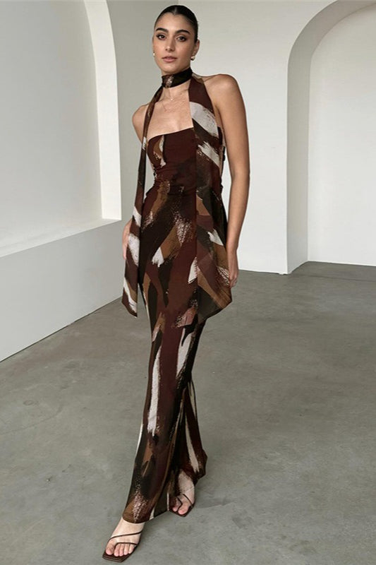 Sexy trägerloses, figurbetontes Maxikleid mit Blumenmuster