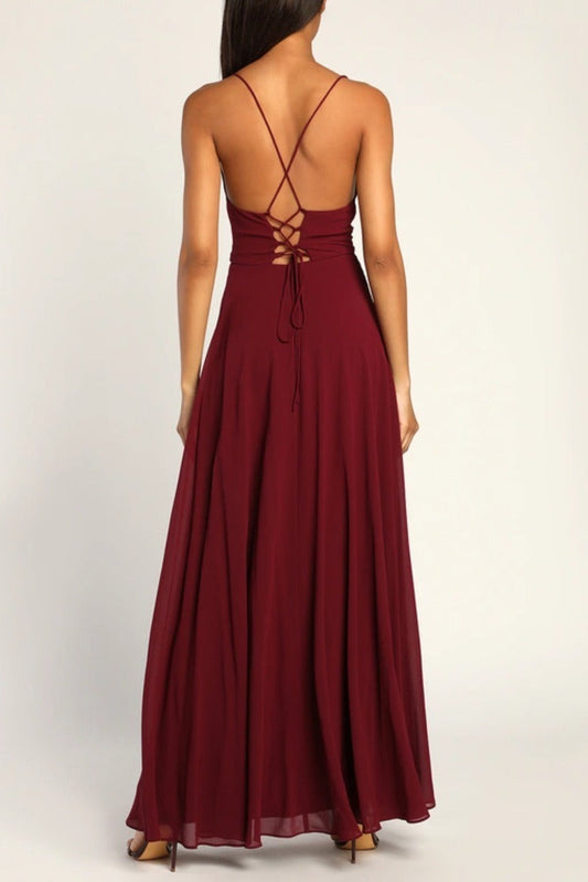 Sexy Halter Backless Maxi Formal Dress