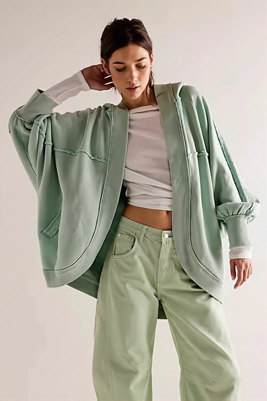 Washed Oversized Zip Up Hoodie