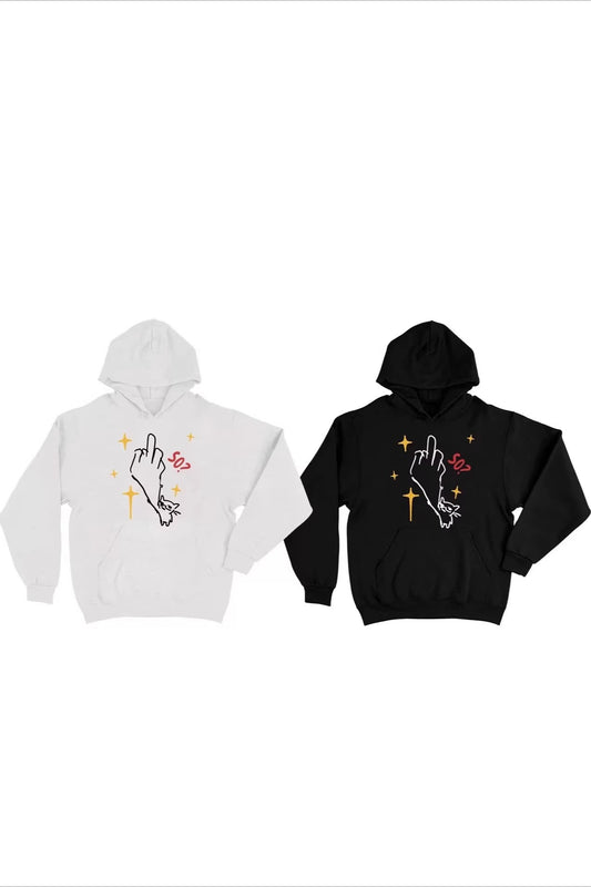 Cat Gesture Graphic Heavyweight Pullover Hoodie