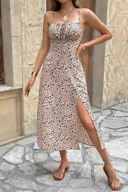 Floral Print Spaghetti Strap Maxi Dress