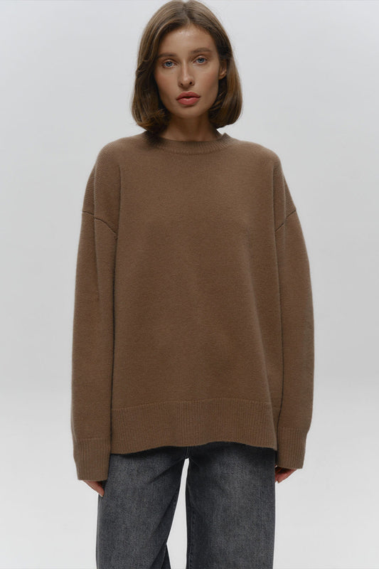Loose Fit Crew Neck Knit Sweater