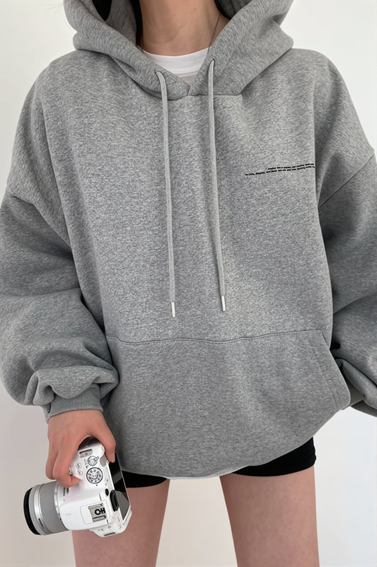 Moon Print Oversize Pullover Hoodie