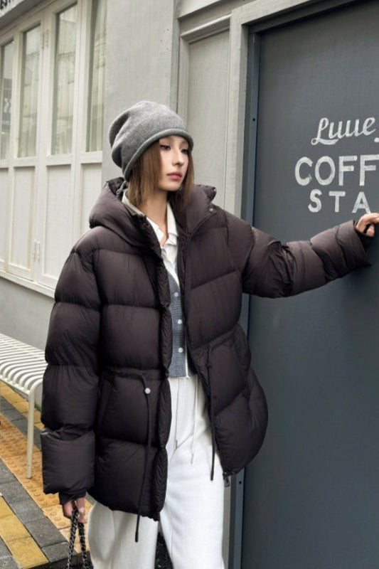 Premium White Duck Down Trench Puffer Jacket