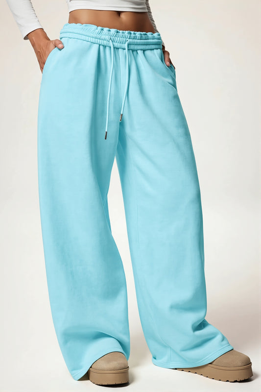 Drawstring Wide-Leg Sweatpants